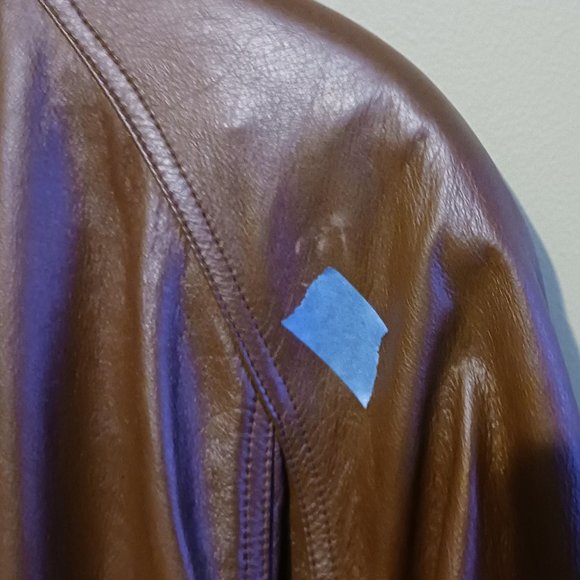 Vintage 80s Together Leather Double Breasted Maxi Trench Coat Brown Womens Sz 16 - Picture 11 of 16